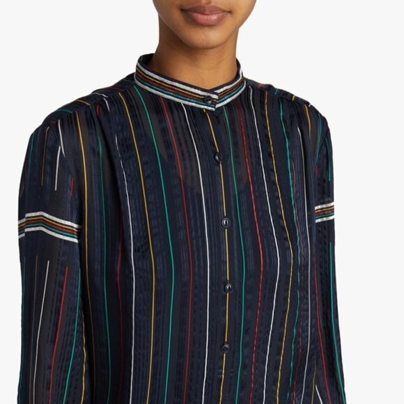 Rag & Bone multi color Long Sleeve Silk To… - Picture 8 of 9